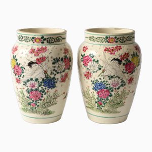 Antique Japanese Meiji Period Satsuma Vases, 1890s, Set of 2