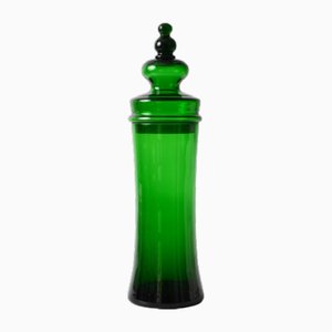 Mid-Century Italian Green Glass Jar from Empoli, 1960s