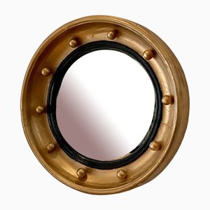 Espejo convexo Regency de madera dorada, principios del siglo XIX
