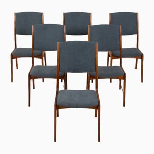 Chaises à Haut Dossier Bleu Foncé et Palissandre par Skovby Møbelfabrik, Danemark, 1960s, Set de 6