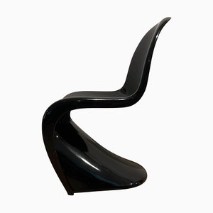 Silla Cantilever Panton de pu negro de Verner Panton, Alemania, 1971