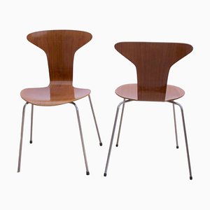 Set of Teak Desk Chairs, Denmark, 1950s