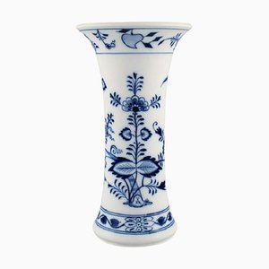 Jarrón Meissen antiguo de porcelana azul, década de 1900