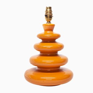 Mid-Century Ceramic Orange Wiggle Lamp, 1960s