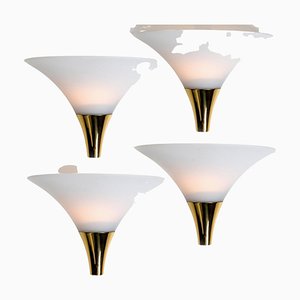 Opaque Brass Wall Light by Limburg, 1970s