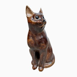 Estatua de gato vintage de cerámica