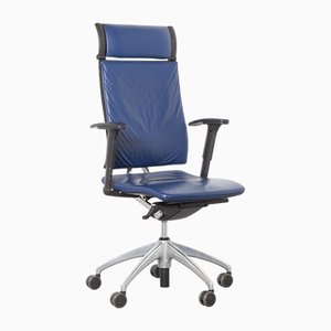 Blue Leather Open Up Executive Chair from Sedus