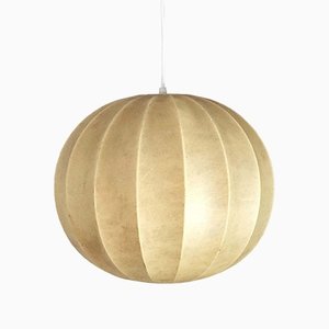 Mid-Century Modern Italian Round Cocoon Resin Hanging Lamp by Achille Castiglioni for Flos, 1960s