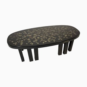 Black Resin and Marcassite Coffee Table by E. Allemeersch