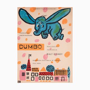 Polnisches Dumbo Film Poster von Anna Huskowska, 1961