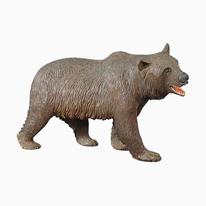 Orso da passeggio grande in legno intagliato a mano, Brienz, anni '30