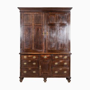 Large 19th Century English Oak Housekeepers Cupboard, 1850s