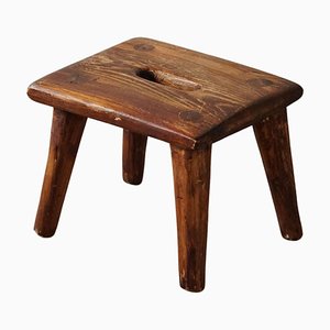 Tabouret Wabi Sabi en Pin Massif, 1950s