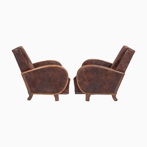 Art Deco Lounge Chairs, 1930s, Set of 2