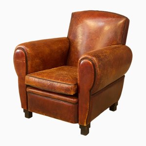 Mid-Century Club Chair in Leather