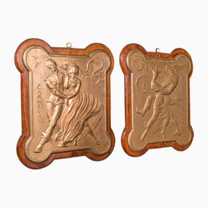 Plaques de Carnaval Victoriennes Antiques en Bronze, 1900s, Set de 2