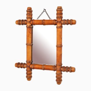 French Mirror in Faux Bamboo, 1920s