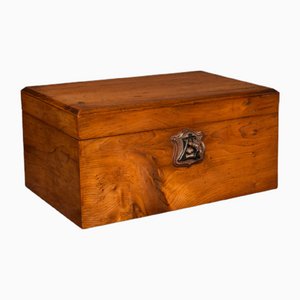 Antique Scottish Victorian Sycamore Keepsake Box, 1880s