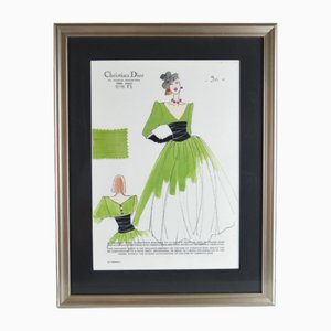 Christian Dior, Dibujo de moda, 1983, Papel