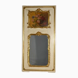 Louis XV Cremefarbener Trumeau Spiegel