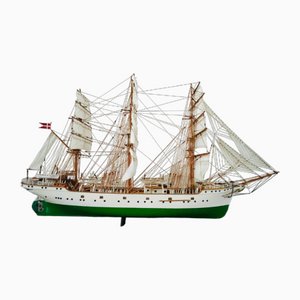 Dänisches Vintage Modell Danmark Schiff aus Holz