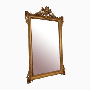 Specchio grande Luigi XVI con cornice dorata