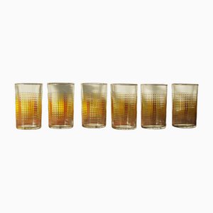 Gelbe Gepunktete Vintage Becher, 6 . Set