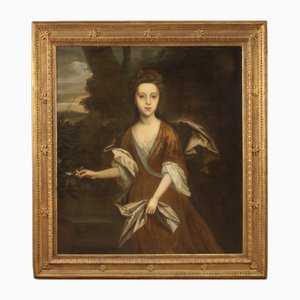 English Artist, Portrait of a Young Girl, 18th Century, Framed