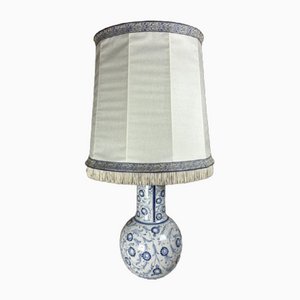 Vintage Lampe aus Steingut in Blau & Weiß, 1980er