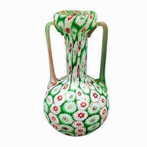 Vaso vintage in vetro di Murano verde, anni '50