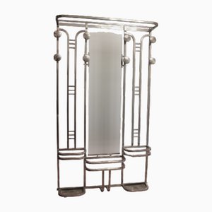 Large French Art Deco Coat Stand in Polished Aluminum, 1930s