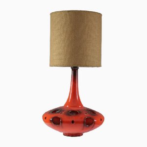 Lampe de Bureau en Céramique Orange, 1970s