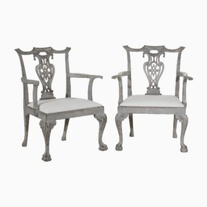Chippendale 19th Century Armchairs, Set of 2