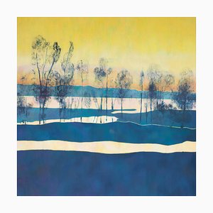 M.-P. Autone, Crepuscule de Loire, 2021, Huile & Acrylique sur Bois