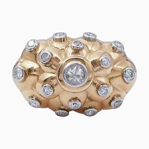 18 Karat Rose Gold Ring with Diamonds