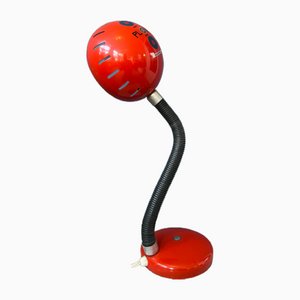 Lámpara de mesa flexible vintage en rojo