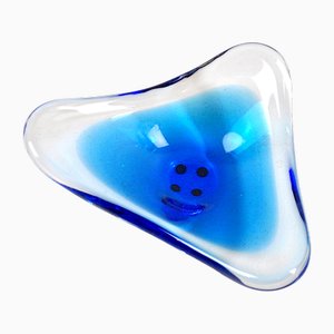 Vide-Poche de cristal de Murano transparente, años 60