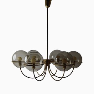 Italian Brass Chandelier in the style of Vico Magistretti