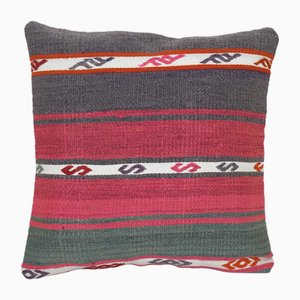 Vintage Turkish Handmade Striped Kilim Cushion, 2010s