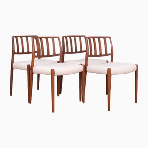 Teak Model 83 Dining Chairs by Niels Otto Møller for J. L. Møllers, 1960s, Set of 4