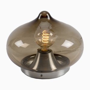 Drop Lamp in Brown Glass from Dijkstra Lampen, 1970s