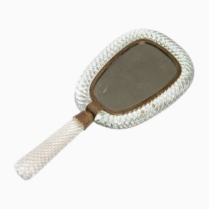 Tischspiegel aus Kristallglas & Messing von Venini, 1930er
