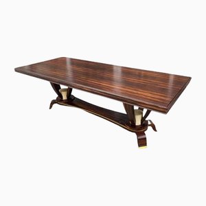 Large Art Deco Table in Rosewood and Bronze, 1930s