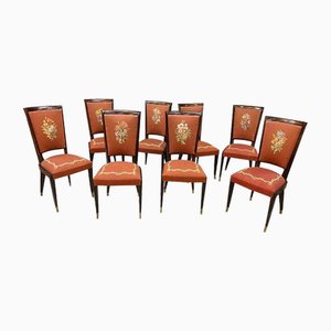 Art Deco Chairs in Faux Macassar, 1930, Set of 8