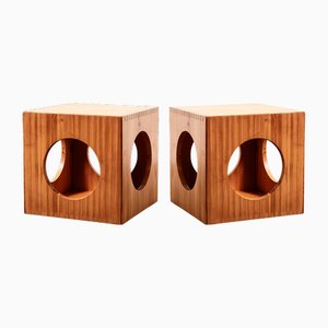 Minimalist Cube Side Tables by Jens Quistgaard for Richard Nissen, 1979, Set of 2