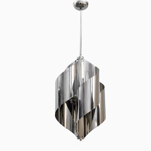 Lampadario Space Age cromato, anni '70