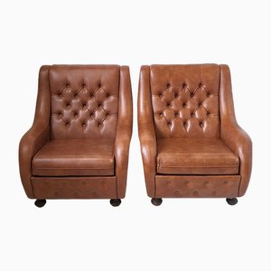 Vintage Chesterfield Style Chairs, 1970, Set of 2