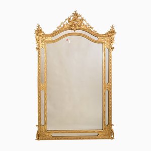 Antique Gilt Wall Mirror with Gold Leaf Frame, 1860