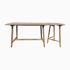 Table de Salle à Manger CC41 Plank et Table à Rallonge par Lucian Ercolani pour Ercol, 1960s, Set de 2