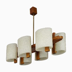 Hängelampe aus Teak & Acrylglas, 1960er